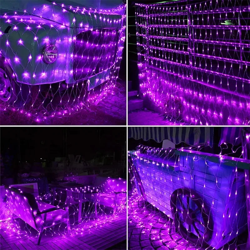 Halloween LED Fairy String Lights Net Mesh Curtain for Parties Weddings Home Decor