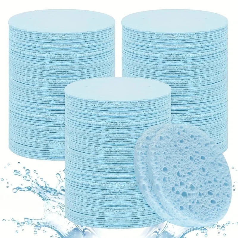 Compressed Facial Sponge Set for Cleansing Makeup Removal and Exfoliation - Multiple Colors