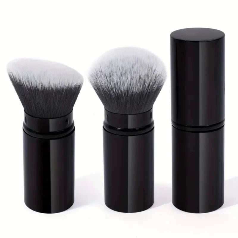 Portable Foundation Makeup Brush Set with Retractable Lid - Face Concealer Blush Tools