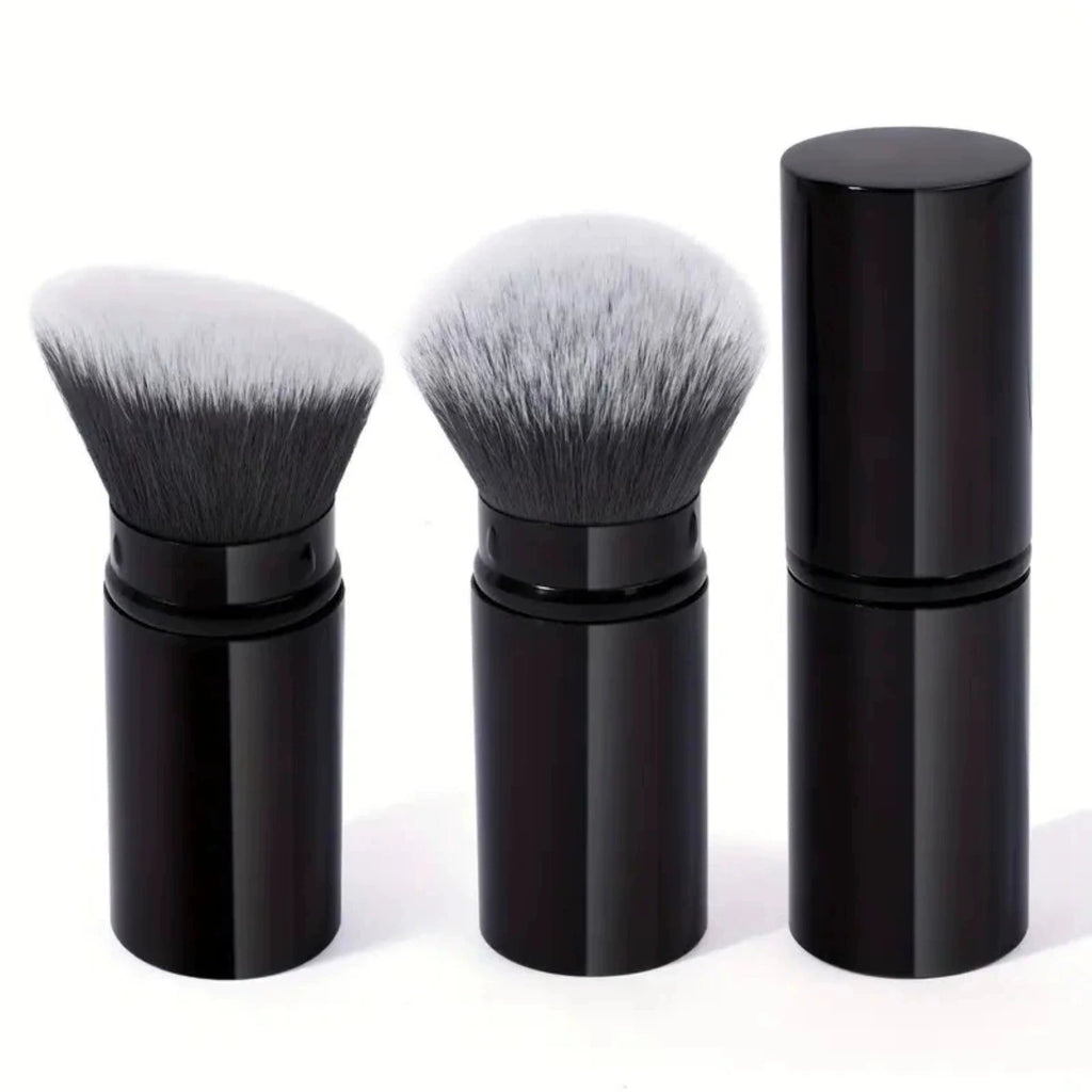 Portable Foundation Makeup Brush Set with Retractable Lid - Face Concealer Blush Tools