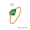 Minimalist Water Drop Zircon Women’s Ring - Gold Plated Stainless Steel Jewelry