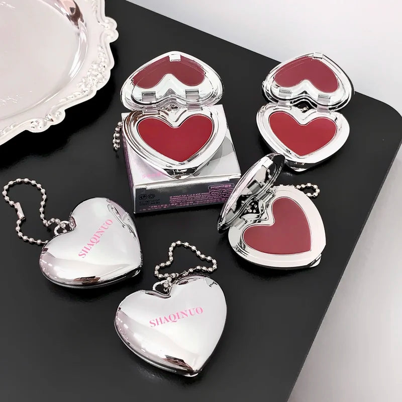 Heart Shape Water Light Lip Gloss Mirror Pendant Hydrating Lipstick
