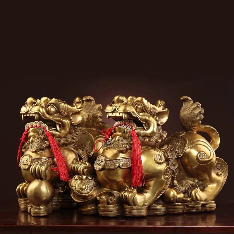 Brass Copper Money Ornaments Set - Home Decor Gift for Living Room