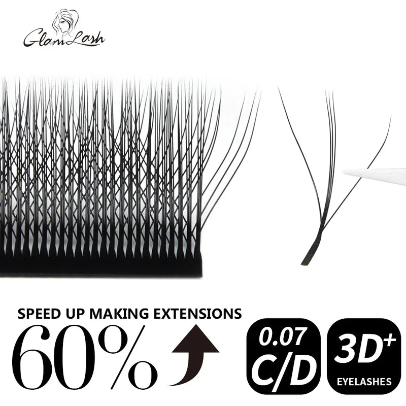 Eyelash Extensions W Shape 3D-6D Premade Volume Fans Faux Mink Natural Lashes