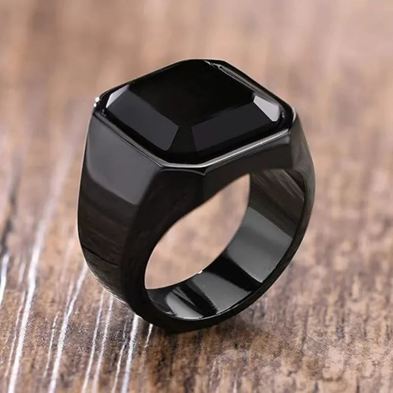 Stainless Steel Hip Hop Rings for Men Vintage Engagement Wedding Bands