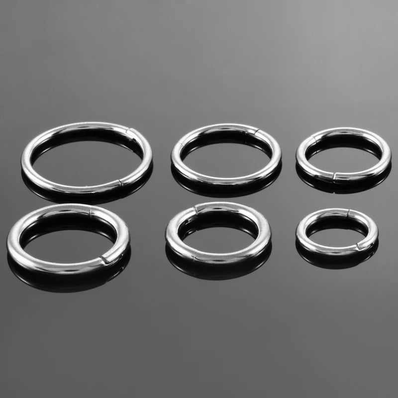 Titanium Septum & Nose Hoop Rings with Hinged Segment - Body Jewelry