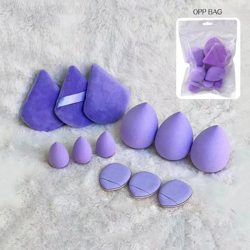 12-Piece All-Purpose Makeup Sponge Set - Velvet Cosmetic Blenders for Liquid & Powder
