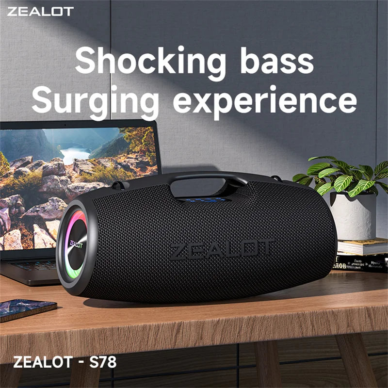 120W Bluetooth Portable Speaker with Deep Bass, Waterproof, 50H Playtime