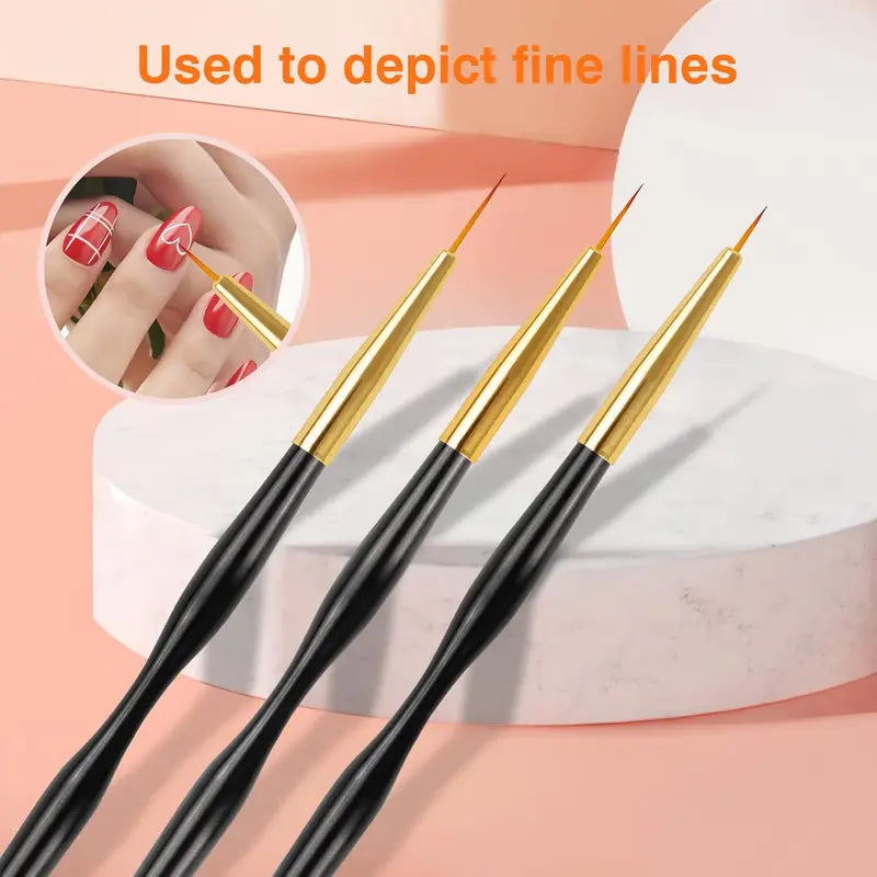 15/31PCS Nail Art Brush Set with Dotting & Liner Pens for Gel & Nail Polish