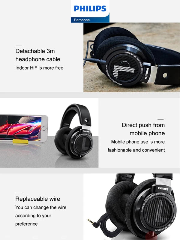 Wired Gaming Headphones with 3.5mm & 6.3mm Connectors, HiFi Stereo Sound, Portable Carrying Bag