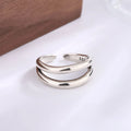 Adjustable Sterling Silver Geometric Ring for Women - Luxury Jewelry