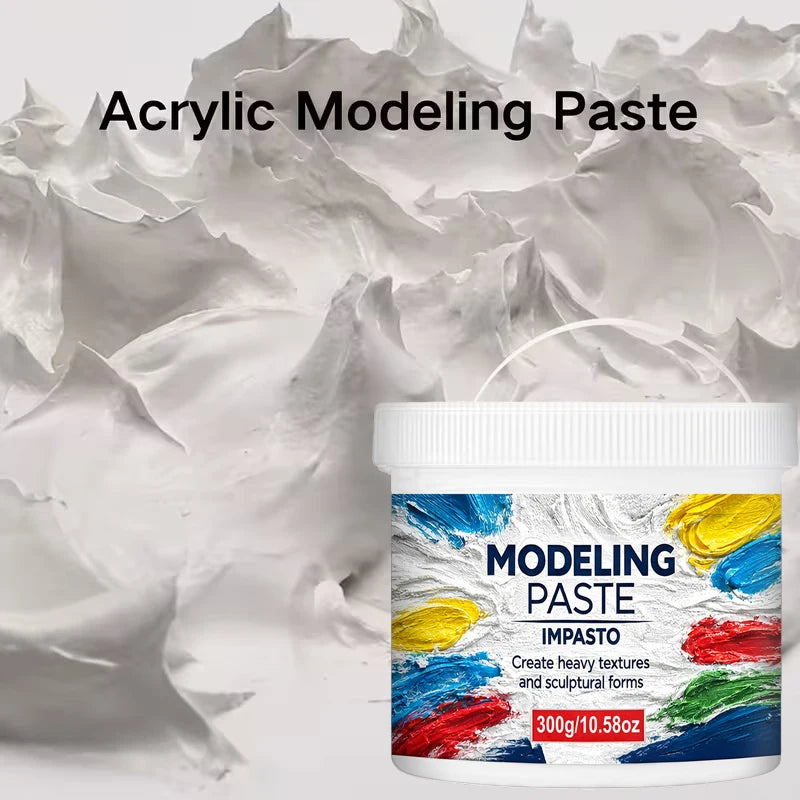 Acrylic Modeling Paste 300g with Piping Bags for 3D Art & Canvas Painting