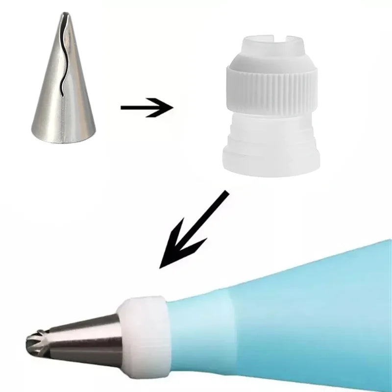 8/10pcs Cake Piping Tips Set Icing Nozzles Reusable Frosting Pastry Bags Decorator Tool