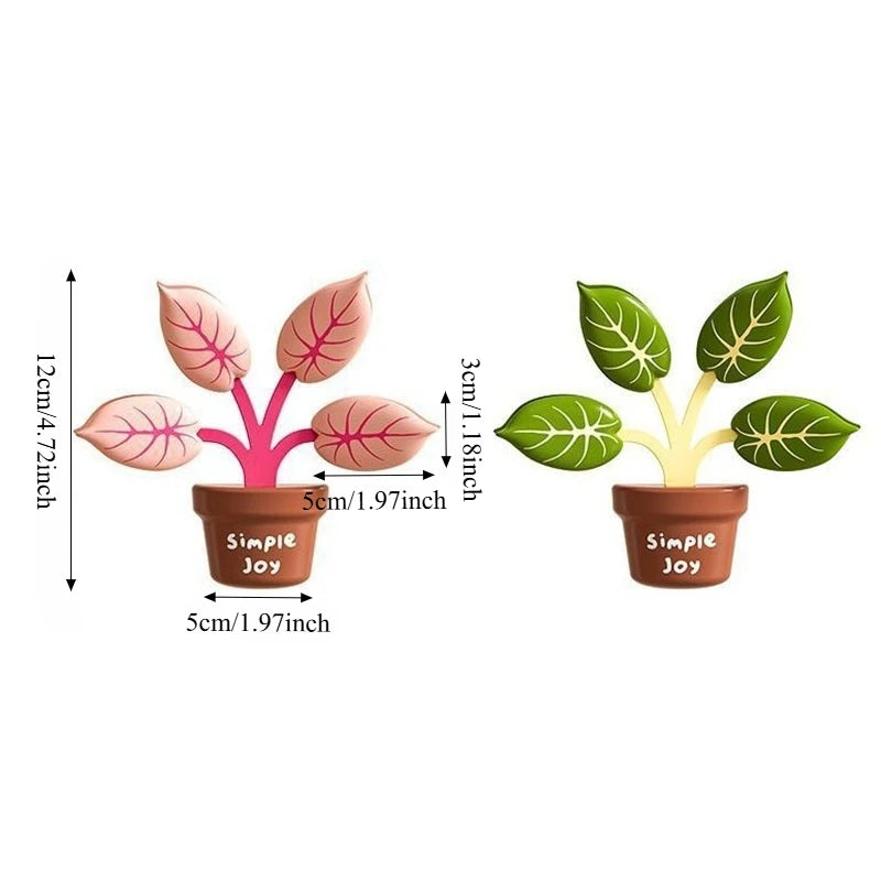 Magnetic Food Bag Clips with Potted Leaf Design - Moisture Proof Kitchen Storage