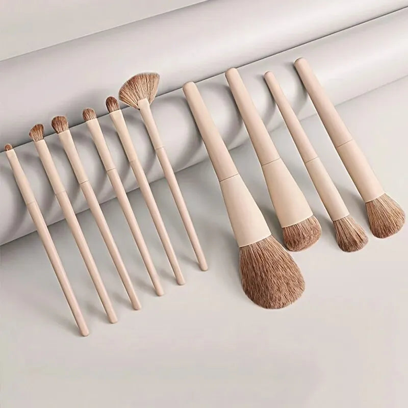 10-Piece Professional Makeup Brush Set with Versatile Face and Eye Brushes