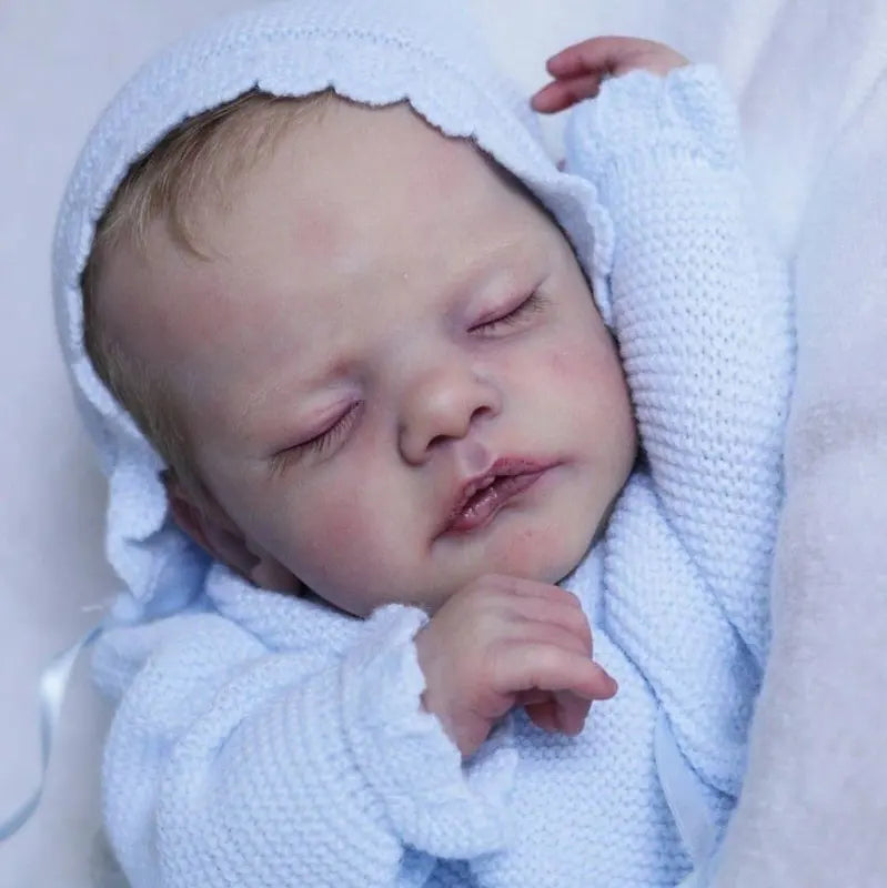 18 Inch Reborn Doll Parts Kit with Cloth Body and Painted Features - DIY Baby Doll