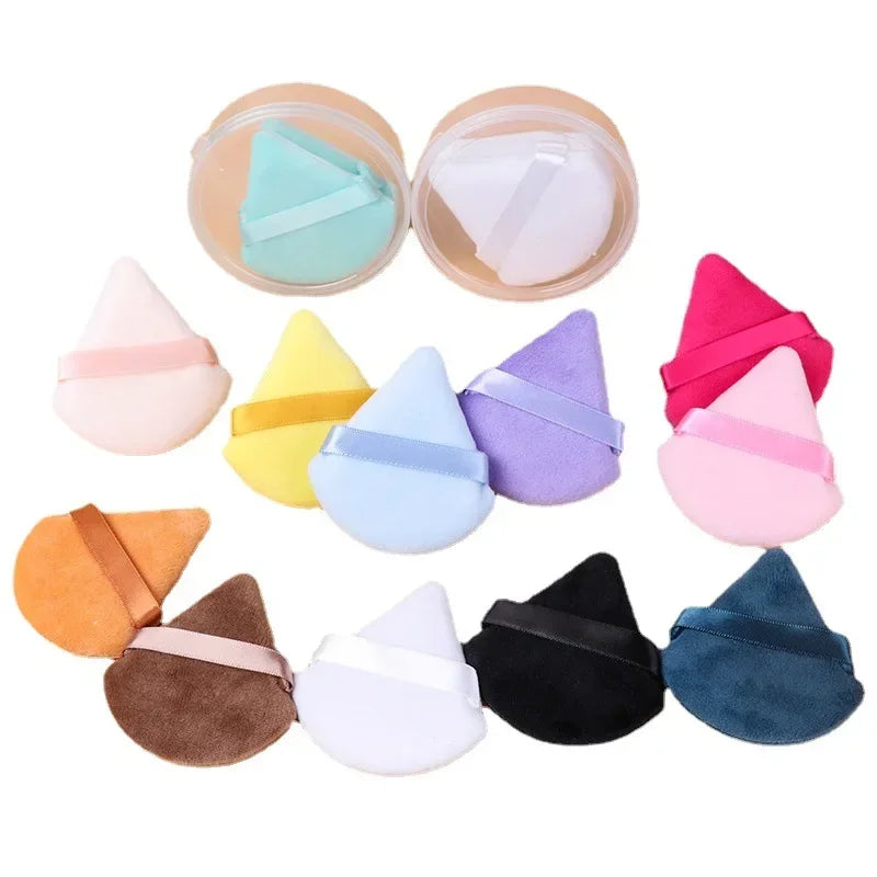 Makeup Sponges Triangle Velvet Powder Puff Set for Face Eyes Contouring - Reusable Cosmetic Applicators