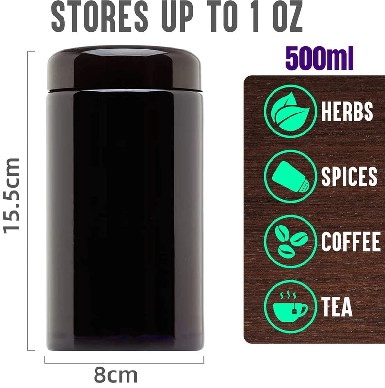 Airtight UV Glass Food Storage Container with Humidity Control, 1L