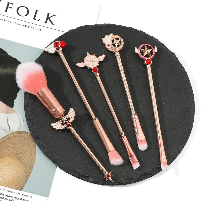 Sailor Moon Makeup Brush Set with Eyeshadow, Blush & Foundation Tools for Women