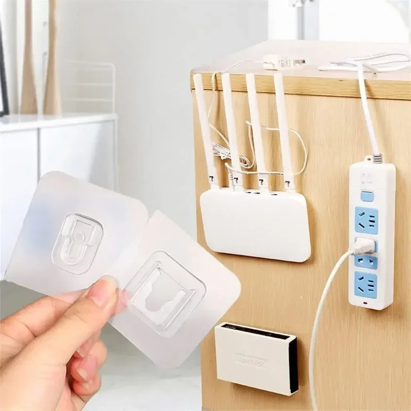 Double-Sided Adhesive Wall Hooks - Strong Transparent Traceless Kitchen & Bedroom Storage Holders