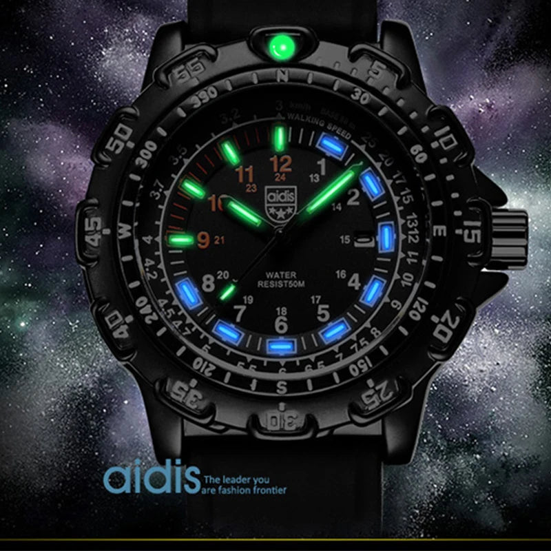 Military Style Wristwatch for Men Outdoor Waterproof Quartz Watch - Special Forces Luminous