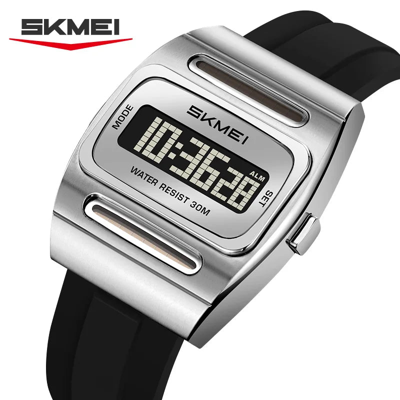 Digital Men’s Watch with Alarm Calendar Solar Power Luminous Display