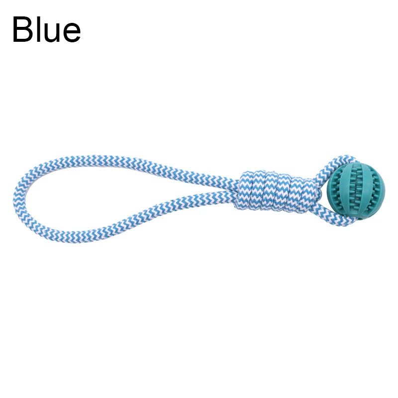 Pet Dog Toy Bite-Resistant Cotton Rope Treat Ball for Teeth Cleaning & Training