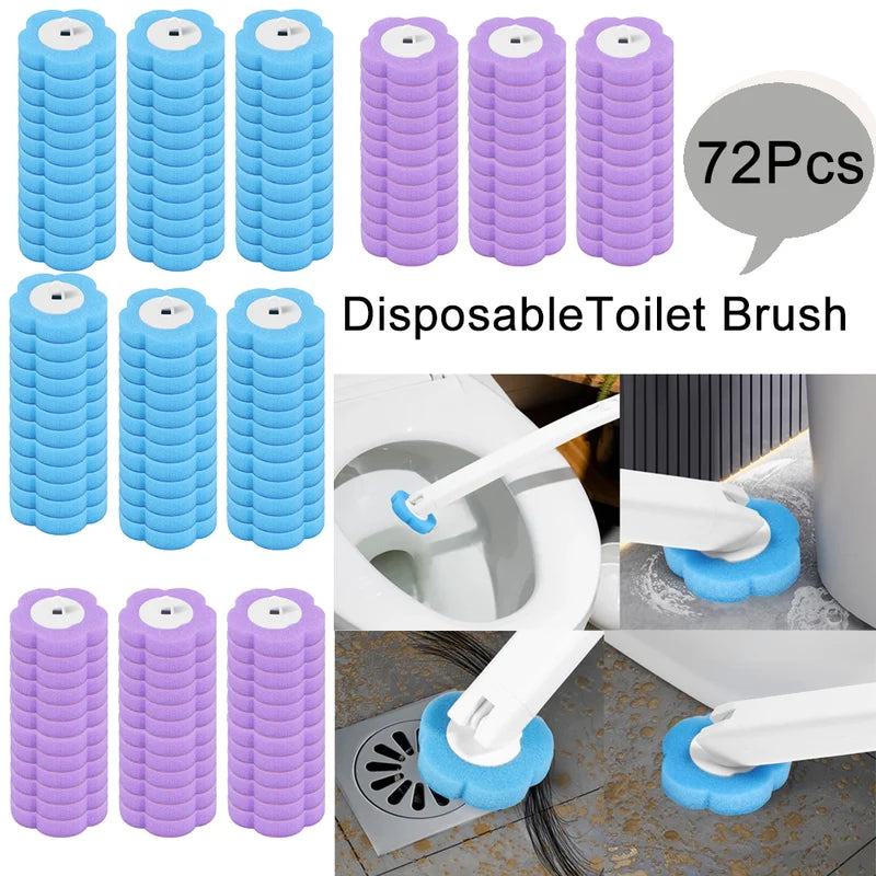 72Pcs Toilet Brush Replacement Heads with Lavender Scent - Bathroom Cleaning Accessories