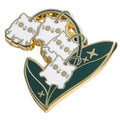 Spooky Cat Lily Of The Valley Enamel Pin Haunted Flowers Badge Gothic Halloween Jewelry