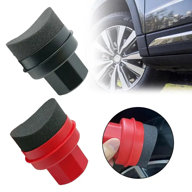 Car Tire Dressing Applicator Sponge with Lid - Ergonomic Wax & Cleaning Tool