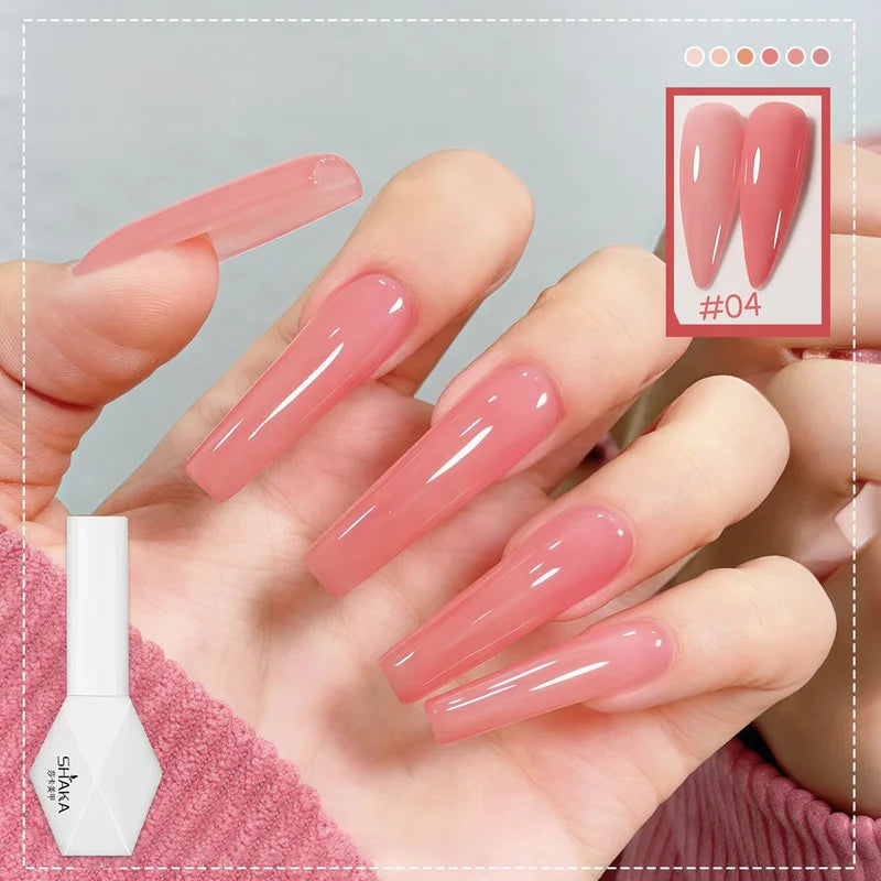6-PCS Versatile Nail Art Nail Polish Set - Spring Ice Skin Nude Pink Colors