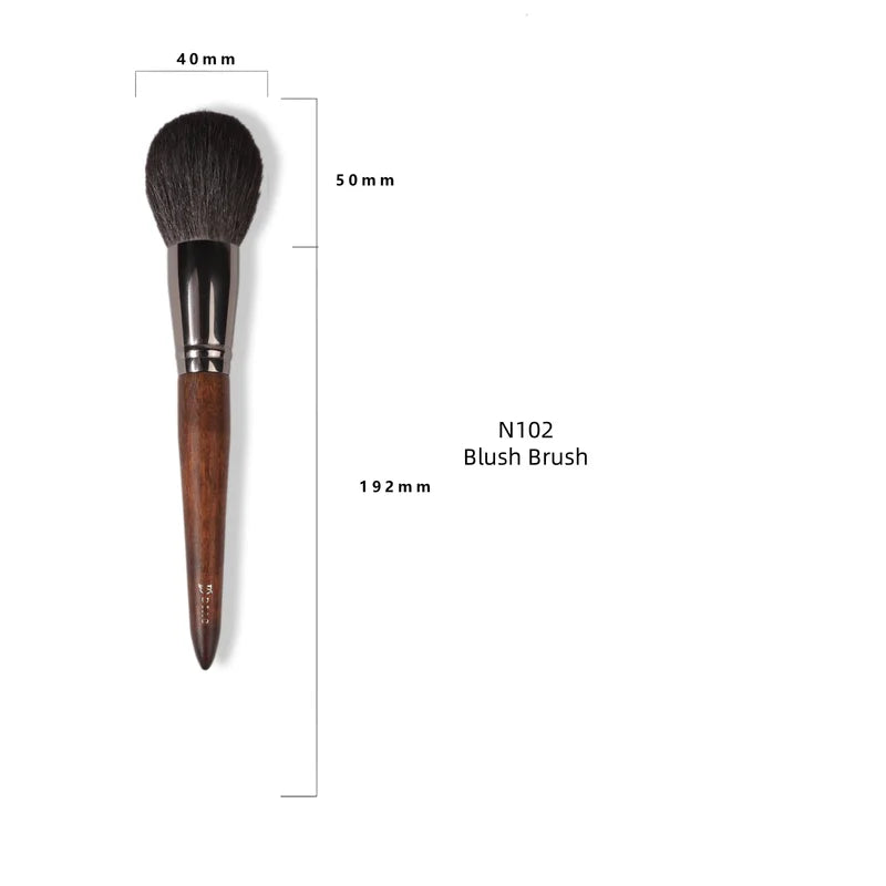Goat Hair Makeup Brush Set with Eye, Foundation, Blush & Cosmetic Tools