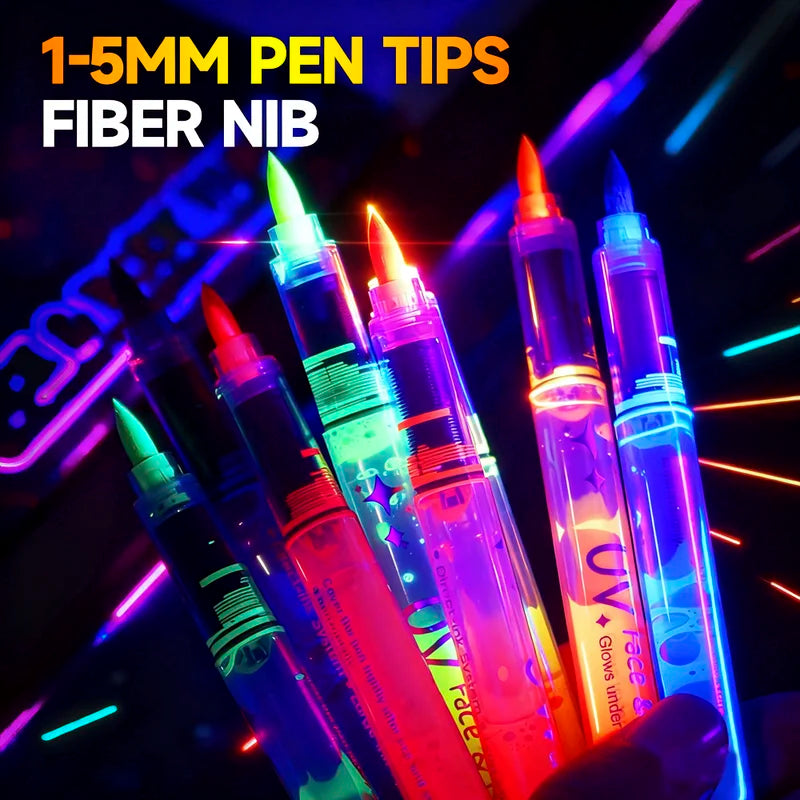 8-Color Luminous Acrylic Art Markers for Painting & Drawing - Halloween DIY