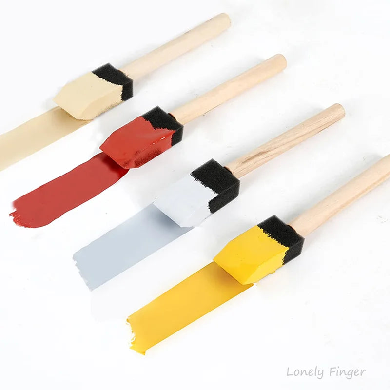 Set of 10/20 Foam Paint Brushes for Varnishes & Staining - Reusable Sponge Brushes with Wood Handles