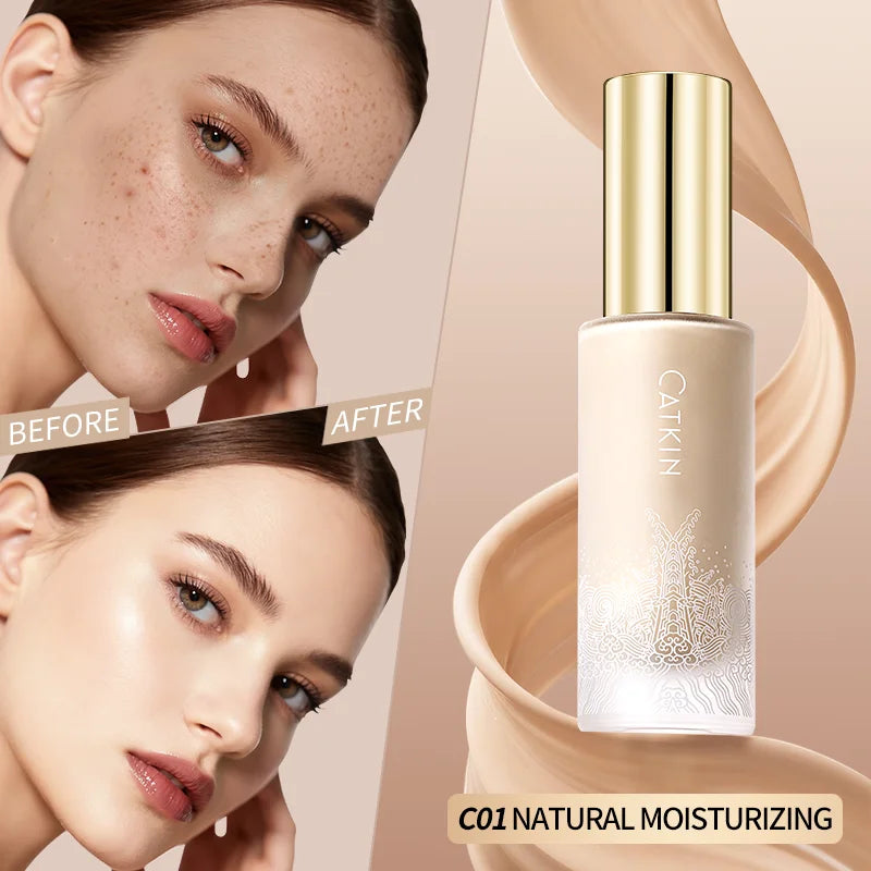 Full Coverage Liquid Foundation for All Skin Types - Long Lasting & Nourishing