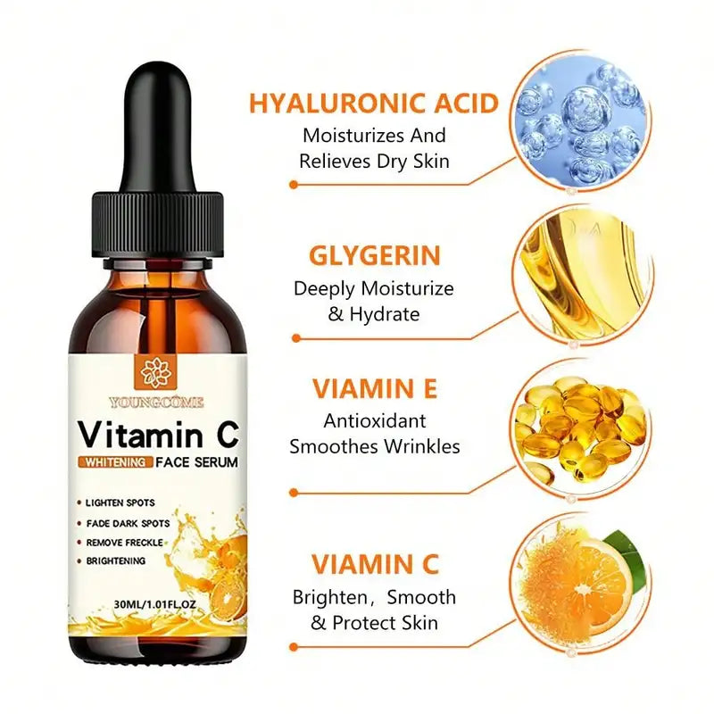 Vitamin C Facial Essence with Hyaluronic Acid - Brightening & Moisturizing Skin Care 30ml