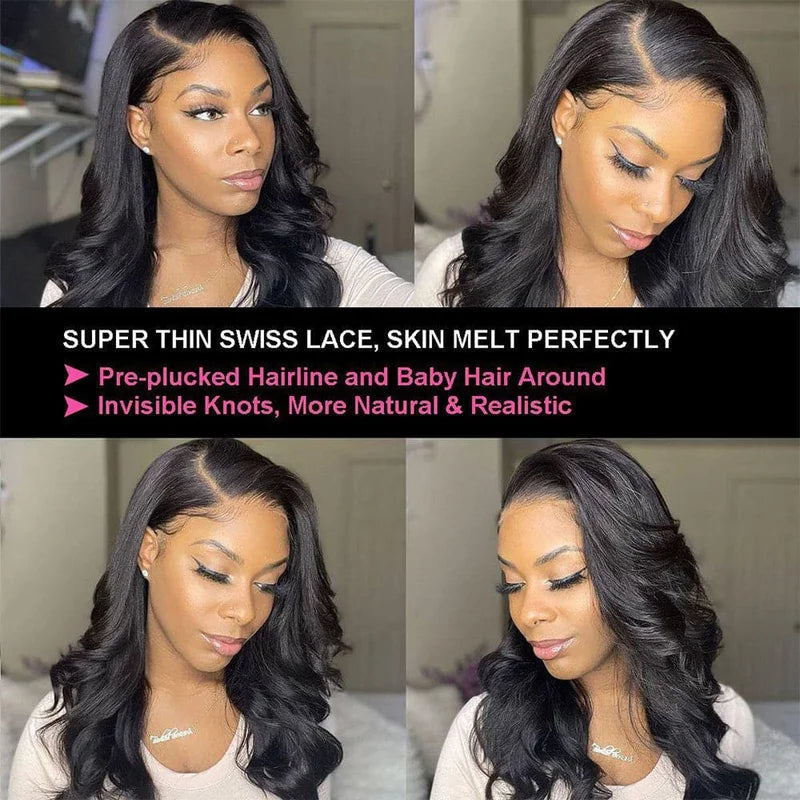 Brazilian Human Hair Wigs with HD Lace Front & Pre-Plucked Hairline - 13x4 & 13x6