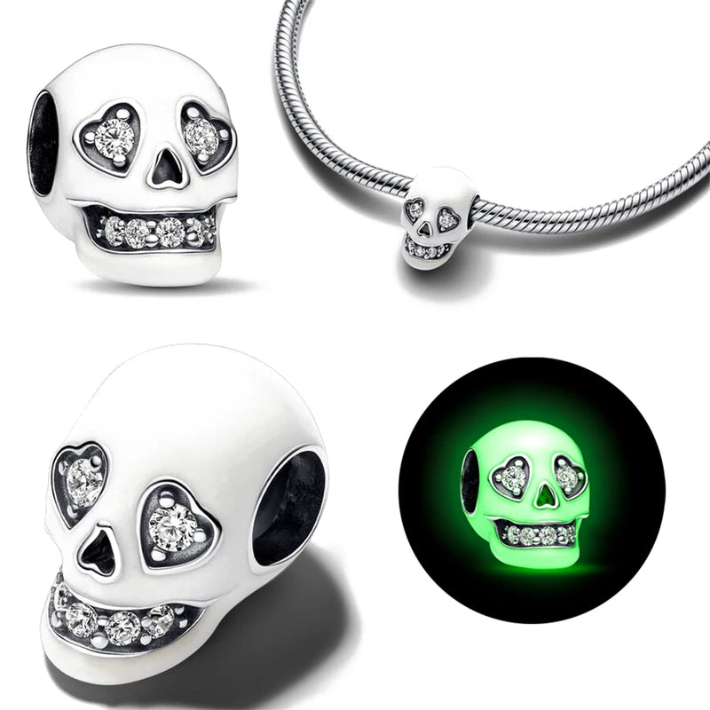 Halloween Skull Bat Pumpkin Ghost Pendant Charm for Bracelets Jewelry Gift