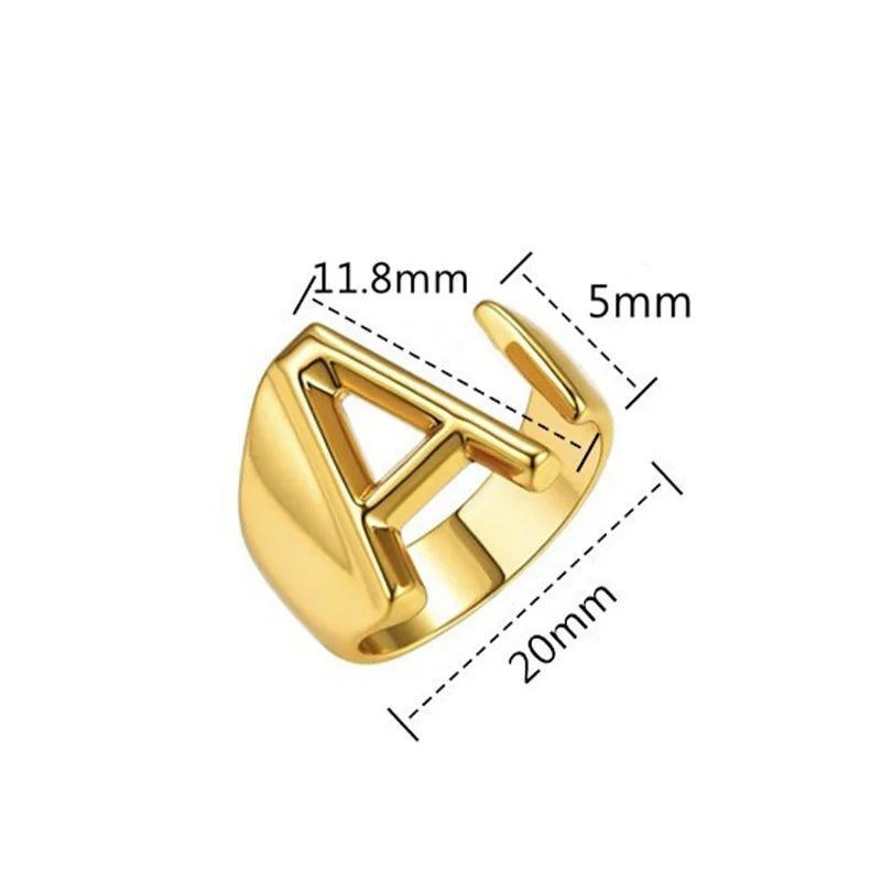 4pcs Letter Rings GUTS Punk Style Adjustable Jewelry for Women Men