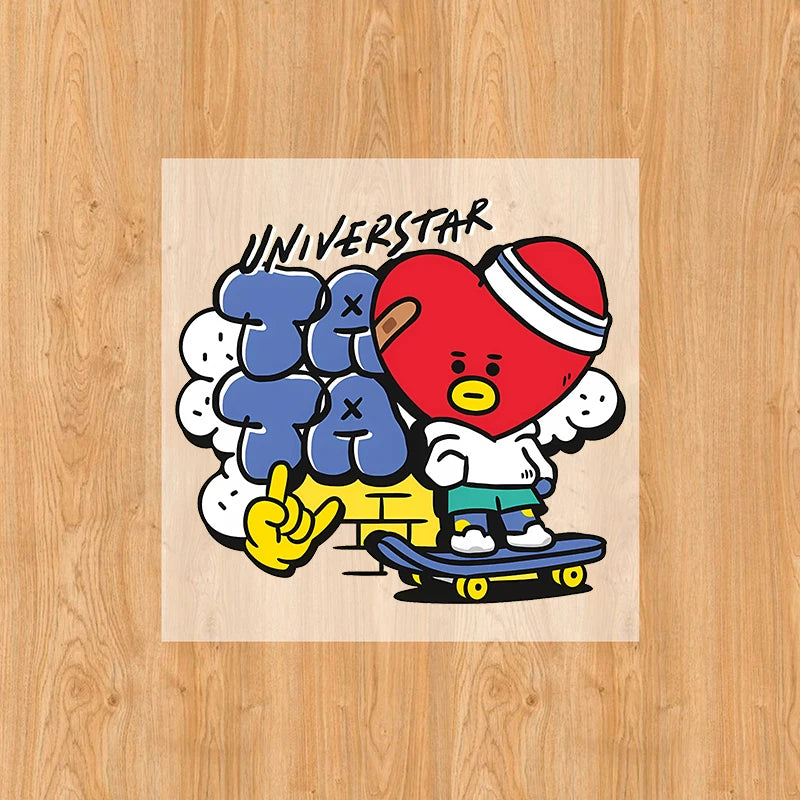 BT21 Heat Transfer Sticker Patches for Sweatshirts & Clothes - DIY Iron-On Cartoon Decals
