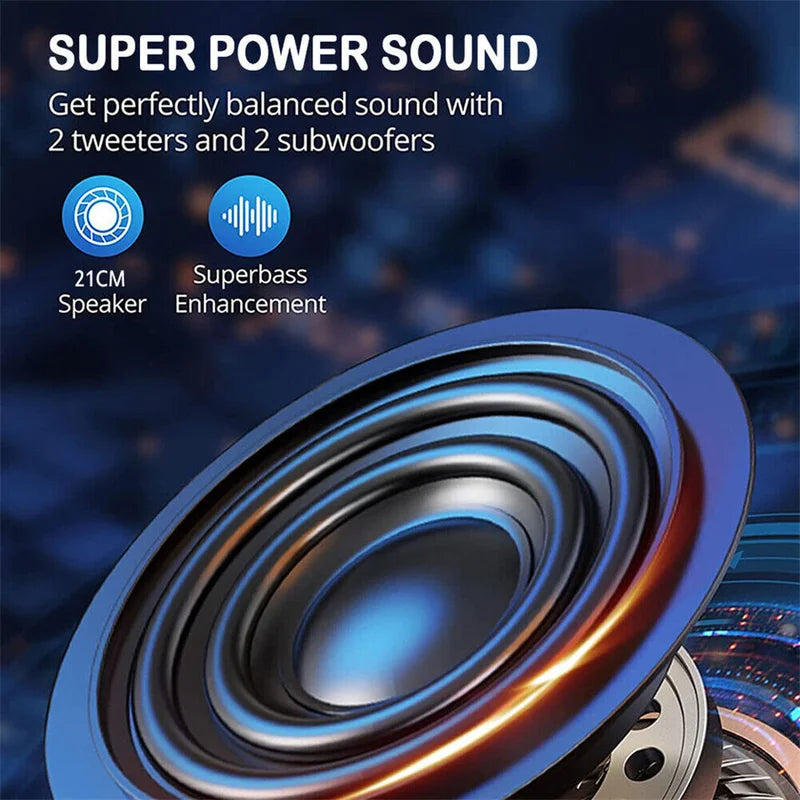 3000W Portable Bluetooth Karaoke Speaker with Dual 8-Inch Subwoofers and RGB Lights