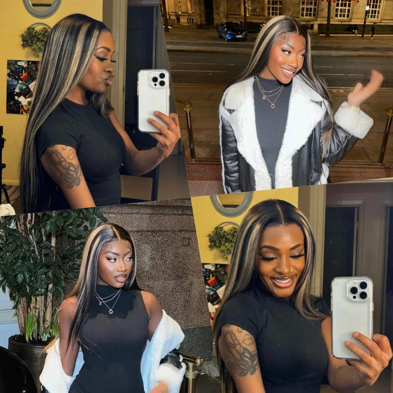 Highlight Human Hair Wig 13x6 Lace Front Pre Plucked 20-22 Inch Options