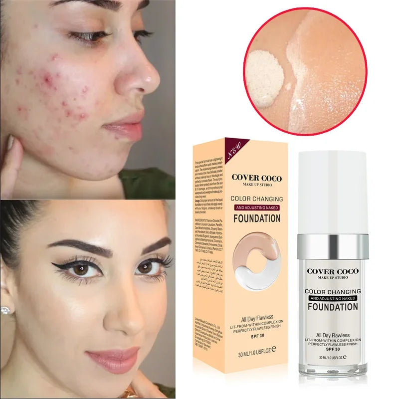 Long Lasting Liquid Concealer Foundation Moisturizing Skin Tone Makeup
