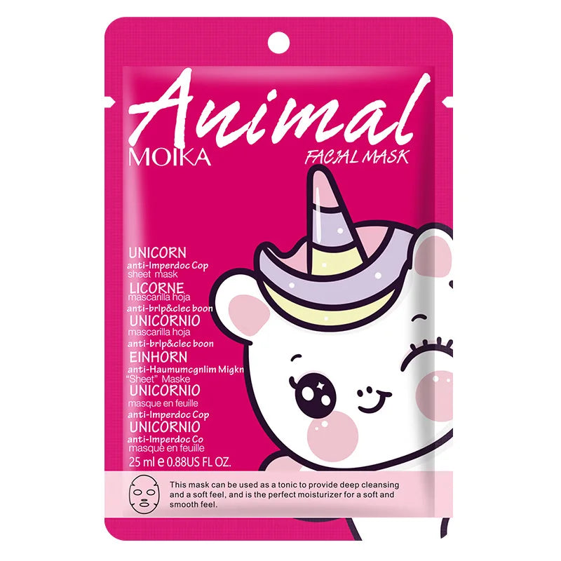 8pcs Animal Moisturizing Face Mask Set for Dry Skin & Hydration - Collagen & Hyaluronic Acid