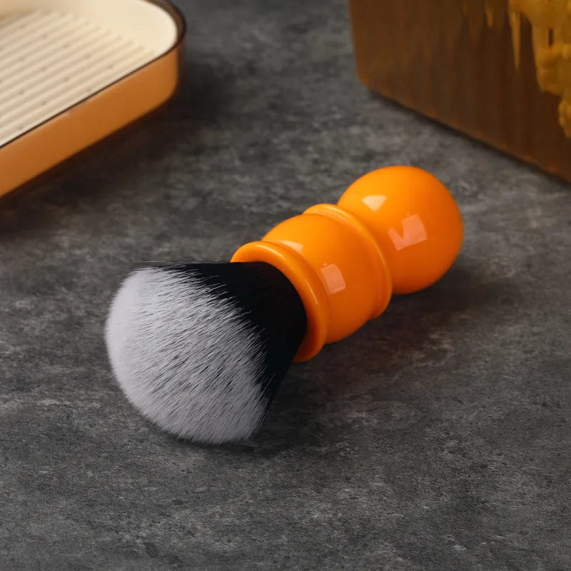 Synthetic Hair Shaving Brush with Orange Handle, 24mm Tuxedo Knot