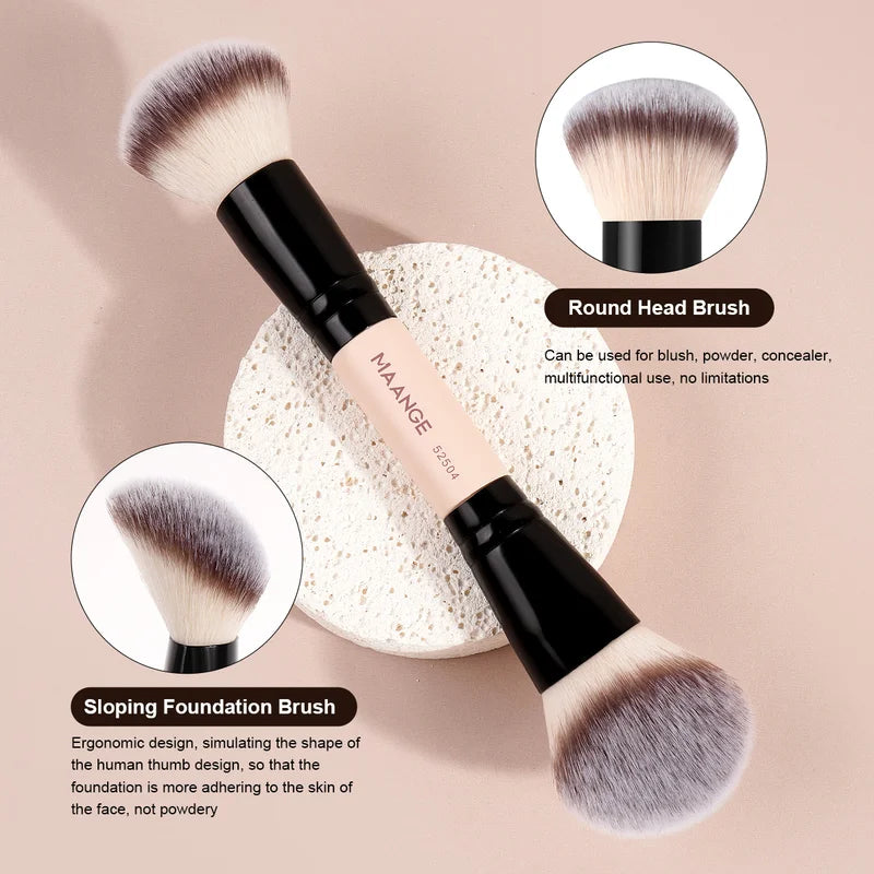 4-Piece Makeup Brush Set for Foundation Concealer Blending - Synthetic Bristles