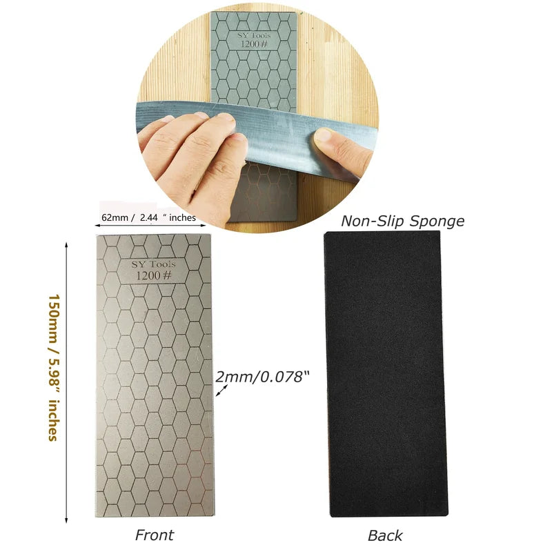 Diamond Honeycomb Pattern Knife Sharpening Stone Set - Fast & Precise Kitchen Tool