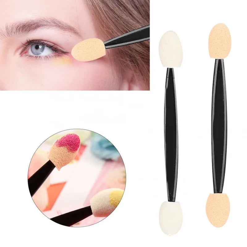 Makeup Brush Set 10/20/50/1000 Pcs Double Ended Sponge Eye Shadow Applicators Glitter Powder
