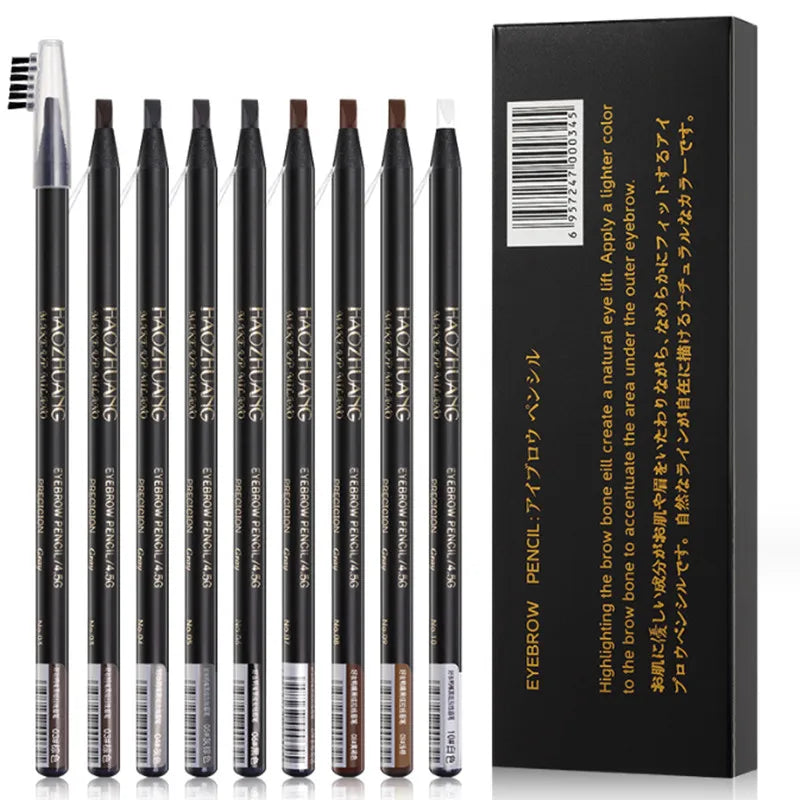 12PCS Waterproof Microblading Eyebrow Pencil Set - Natural, Long-Lasting, Easy to Apply
