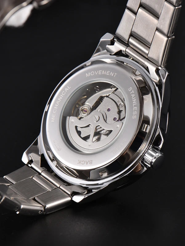 Men's Mechanical Automatic Watch Waterproof Stainless Steel Luminous Minimalist Gift